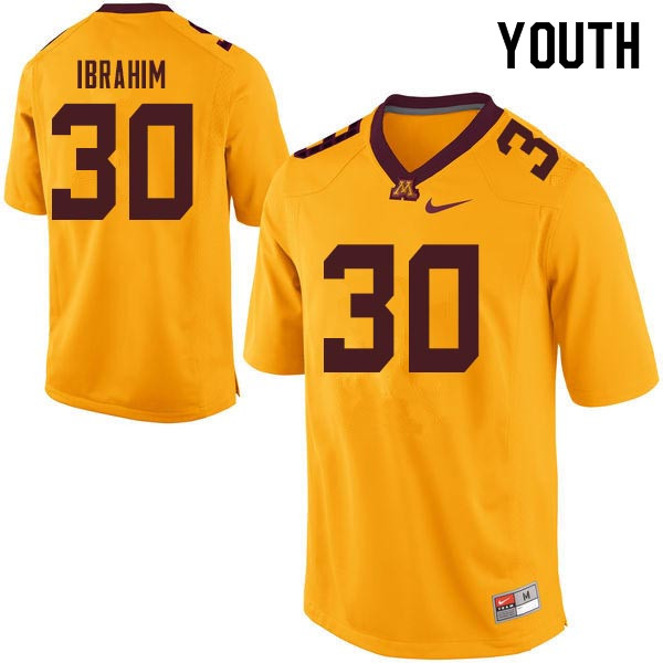 Youth #30 Mohamed Ibrahim Minnesota Golden Gophers College Football Jerseys Sale-Gold